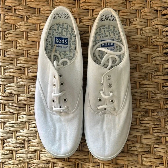Keds Classic White Lace-Up Sneakers - Picture 1 of 7